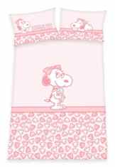 Herding 2 teile Kinderbettwäsche Snoopy/Belle Größe: 100×135/40×60 cm