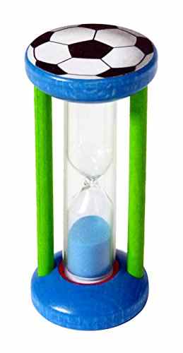 Hess Holzspielzeug 14587 – Zahnputzuhr aus Holz, Fußball, ca. 13 cm