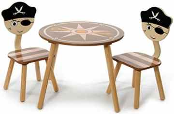 Hikenn Kinder-Sitzgruppe mit Kindertisch Tisch und 2 Stühlen Stuhl