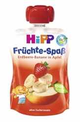 Hipp Früchte-Spaß Erdbeere-Banane in Apfel