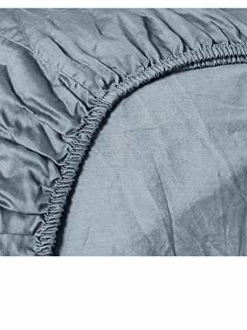 HnL Spannbettlaken Spannlaken Mako Satin Uni in hellblau arctic 160×200 cm