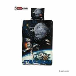Homestyle4u Star Wars Kinder Bettwäsche 2 tlg. 80×80 + 135×200 cm 100% Baumwolle