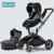 Hot Mom Limited Edition Kombikinderwagen und Buggy Sportwagen 3-in-1 Travelsystem 2016 mit Kinderwagenaufsatz
