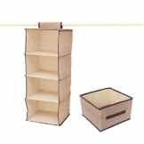 Hängender Stoffschrank, Blueidea® Faltbar Hängeschrank Aus Stoff, Perfekt als Hängeregal mit Schublade für Flur, Hängeaufbewahrung Veranstalter für Diverse Einsatzgebiete – 4 Fächer