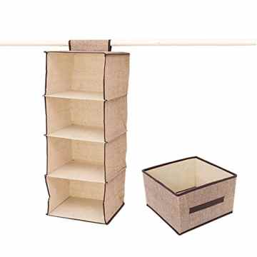 Hängender Stoffschrank, Blueidea® Faltbar Hängeschrank Aus Stoff, Perfekt als Hängeregal mit Schublade für Flur, Hängeaufbewahrung Veranstalter für Diverse Einsatzgebiete – 4 Fächer