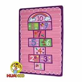 Hüppekästchen Rosa Kinder Teppich Schlafzimmer Mädchen Kinder Teppich Mädchen Schlafzimmer Spielzimmer Spielteppich Schule Klassenzimmer Learning Carpet Educational Teppich mit Rutschfeste Unterseite