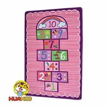 Hüppekästchen Rosa Kinder Teppich Schlafzimmer Mädchen Kinder Teppich Mädchen Schlafzimmer Spielzimmer Spielteppich Schule Klassenzimmer Learning Carpet Educational Teppich mit Rutschfeste Unterseite