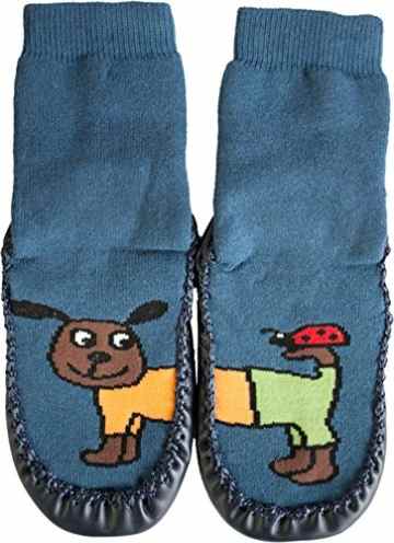 Hüttenschuh Söckchen mit lustigen Tiermotiven, echte Rindsledersohle | 5 Motive zur Auswahl