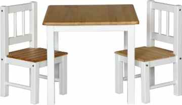 IB-Style – Kindersitzgruppe NOA | 3 Kombinationen | Set: 1x Tisch + 2x Stühle – Stuhl Truhenbank Kindermöbel Tisch Kindertisch Kinderstuhl