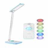 IDEALEBEN 8W LED Schreibtischlampe Tageslicht Augenschutz Leselampe, Helligkeitsstufen Dimmbar, Touchfeldbedienung mit Farbwechsel Nachtlicht