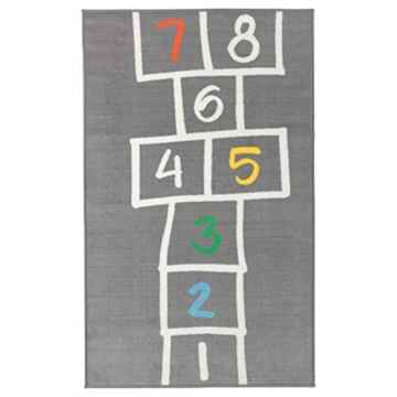 IKEA Kinder Teppich Himmel und Hölle grau Spielteppich