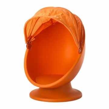 IKEA Kindersessel „PS Lömsk“ Drehsessel mit klappbarem Verdeck – Höhe 75cm – ROT