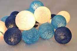 ILH Lichterketten, 2,5 m, sehr lang, 20 LEDs pro Reihe, EU-Stecker Bleu Tone