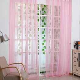 ILOVEDIY Voile-Tür-Vorhang Fenster Paravent Schal Vorhang Rosa