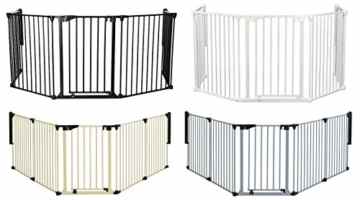 Impag Kaminschutzgitter Absperrgitter Raumteiler Laufgitter mit Tür 6 Größen 3 tlg. – 7 tlg. 190 – 490 cm 4 schwarz