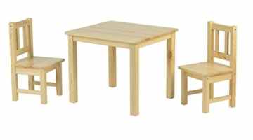 Impag Kindersitzgruppe aus massiver heimischer Kiefer 1 x Tisch, 2 x Stühle – Ben