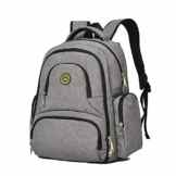 Imyth Großer Windel-Rucksack für unterwegs, wasserdicht, mit Wickelunterlage und Befestigungshaken für den Kinderwagen