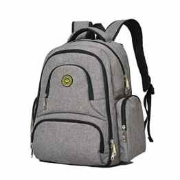 Imyth Großer Windel-Rucksack für unterwegs, wasserdicht, mit Wickelunterlage und Befestigungshaken für den Kinderwagen