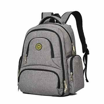 Imyth Großer Windel-Rucksack für unterwegs, wasserdicht, mit Wickelunterlage und Befestigungshaken für den Kinderwagen