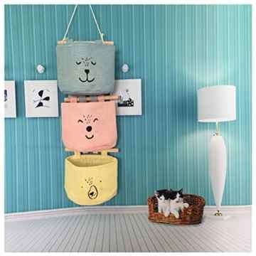 Inwagui Hängender Organizer mit 3 Taschen Hängeorganizer Hängeaufbewahrung Aufbewahrungstasche für Kinderzimmer, Schlafzimmer-Typ C