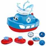 Itian Elektro Boot Badespielzeug Rotierend Wasserspritz Dusche für Kinder (Blau)