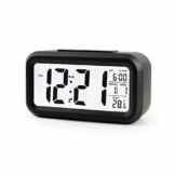 JUYUAN-EU Digital NachtSensor Wecker LED Snooze Taste Alarm Clock – Beleuchtung Reisewecker Licht aktivierten Sensor-Hintergrundbeleuchtung Schwarz