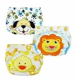 JZHY 3Pcs nette Baby-Kind-Kind-Training Pants waschbare Tuch-Windel-Windel-Unterw?sche