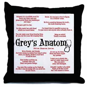 JeremyArtStore 18 x 18 Inches Decorative Cotton Linen Square Throw Pillow Case Cushion Cover Grey’s Anatomy Quotes Design