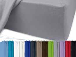 Jersey Spannbetttuch in unseren besten Farben aus 100% Baumwolle – in 5 Größen erhältlich, 140-160 x 200 cm, silber