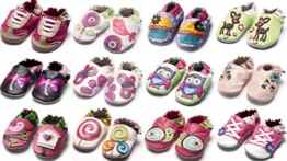 Jinwood designed by amsomo – Girls – Maedchen – Hausschuhe – Lederpuschen – Krabbelschuhe – soft sole / mini shoes div. Groeßen