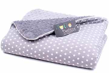 JoGo-Designs Super kuschelige Babydecke extra weich & flauschig zum schmusen. Allergiker geeignet. Die neue Lieblingsdecke für Dein Baby. Deutsches Label. Exklusives Design Sterne Grau