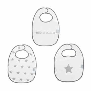 Jollein 029-566-64966 Lätzchen Frottee Little star 3 pack, grau