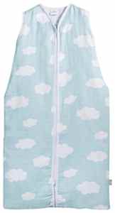 Jollein 048-529-65055 Schlafsack Sommer 110 cm, Mull Clouds jade