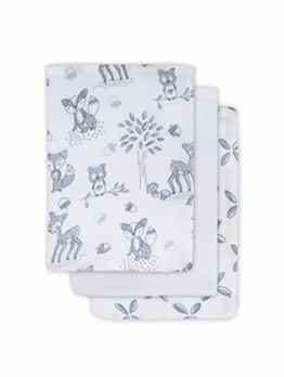 Jollein 536-848-65006 Mull Waschlappen Forest friends, 3 pack, weiß