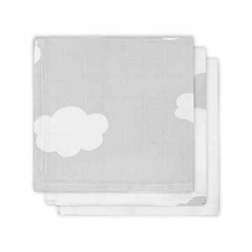 Jollein 537-848-65057 Mull Mundtuch Clouds, 3 pack, grau