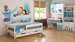 Jugendbett Kinderbett Funktionsbett Holz 160×80 2 Schubladen Lattenrost 4 Farben