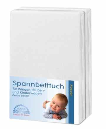 Julius Zöllner 8350013991 Jersey Doppelpack Spanntücher 50/100, weiß