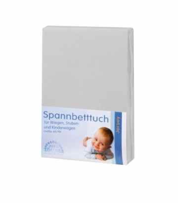 Julius Zöllner Spannbetttuch Jersey für die Wiege – Hellgrau – 90/40 cm