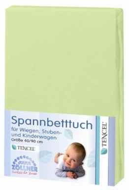 Julius Zöllner Spannbetttuch Spannbettlaken Tencel 90×40 cm grün 3er Pack