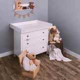 KAGU Wickelaufsatz für IKEA Wickelkommode HEMNES, weiß, 108 x 80 x 10 cm. Abnehmbarer Wickeltischaufsatz für Ihre HEMNES Kommode.
