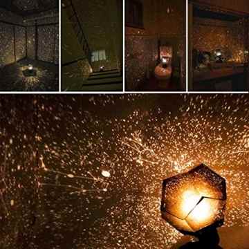 KOBWA Romantische Stern-Nachtlichter DIY Projektor-Nachtlampe Sternenhimmel Schlafzimmer Dekoration Beleuchtung Gadget