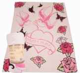 Kinder Bettdecke Fleecedecke Kuscheldecke Babydecke ‚Sweet Thing‘ für Mädchen Weiß Pink 150×200 cm