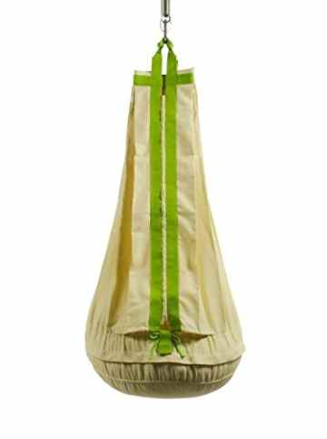Kinder Hängehöhle Hängesitz Hängesack Hängesessel mit Aufhängung von HOBEA-Germany, Hängehöhle:creme / grün