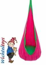 Kinder Hängehöhle SNUGLY pink-grün, mit Sitzkissen