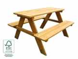 Kinder-Sitzgruppe Picknicktisch Spieltisch – kinderfreundlich lasiert, Holz FSC®