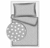 Kinderbettwäsche Herzchen 2-tlg. 100% Baumwolle 40×60 + 100×135 cm mit Reißverschluss