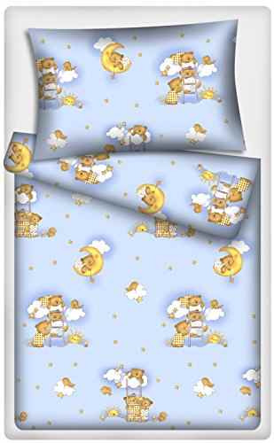 Kinderbettwäsche Schlafenszeit 2-tlg. 100% Baumwolle 40×60 + 100×135 cm mit Reißverschluss