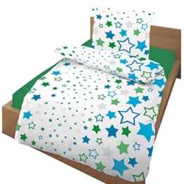 Kinderbutt Bettwäsche Renforcé blau Größe 135×200 cm (80×80 cm)