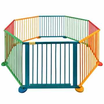 Kindergitter Kinderschutzgitter Absperrgitter Laufgitter Türgitter Treppenschutzgitter Klappbar mit 8 Elementen Laufstall