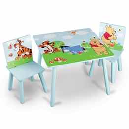 Kindersitzgruppe Winnie the Pooh – 1 Tisch und 2 Stühle – Kindertisch – Kinderstühle